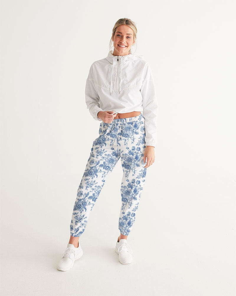 blue flowers Women's All-Over Print Track Pants