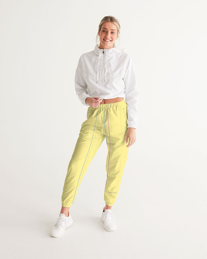 yellow stripes Women's All-Over Print Track Pants