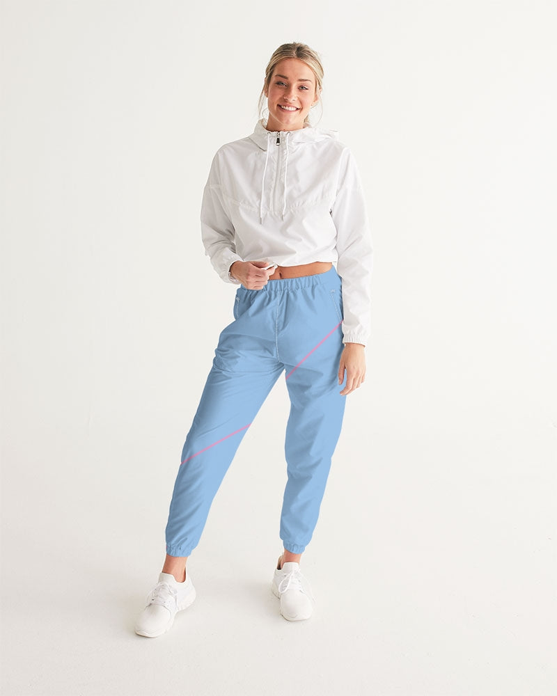 Pink line blue base Women's All-Over Print Track Pants