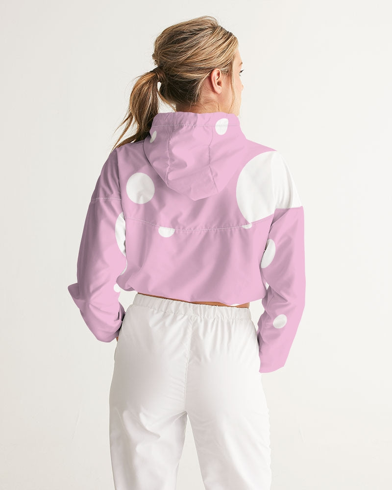 Pink dot Women's All-Over Print Cropped Windbreaker