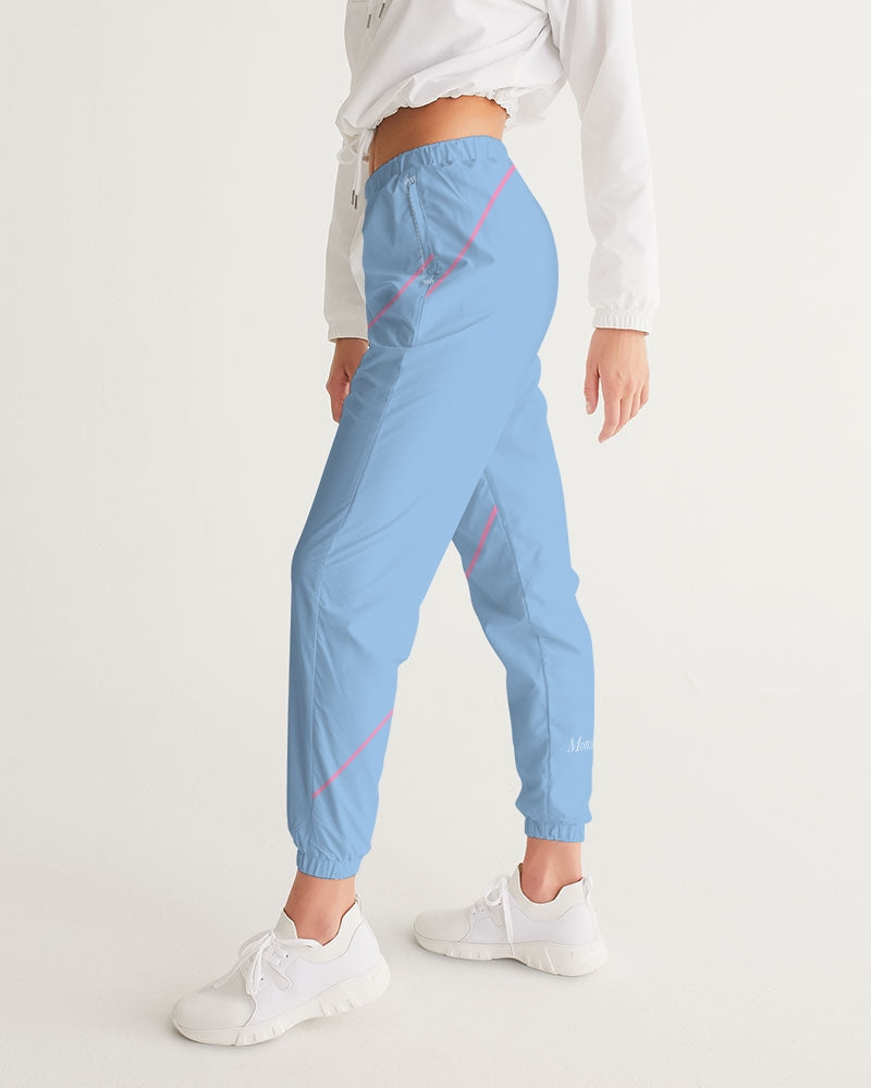 Pink line blue base Women's All-Over Print Track Pants