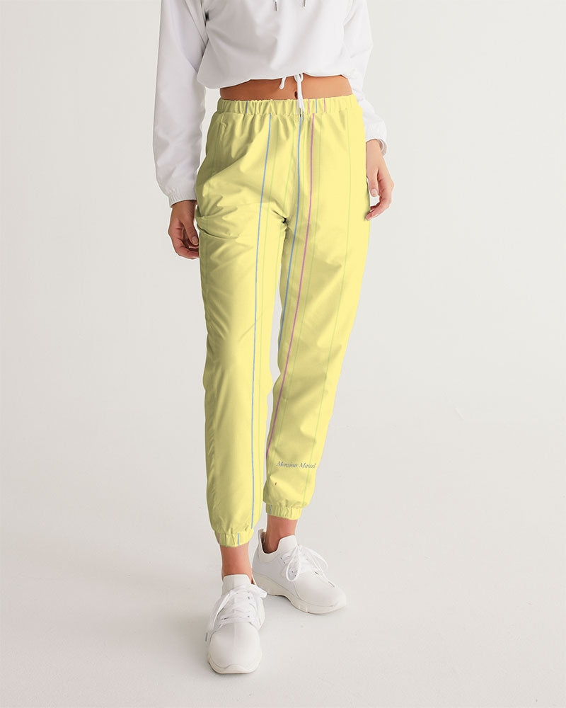 yellow stripes Women's All-Over Print Track Pants