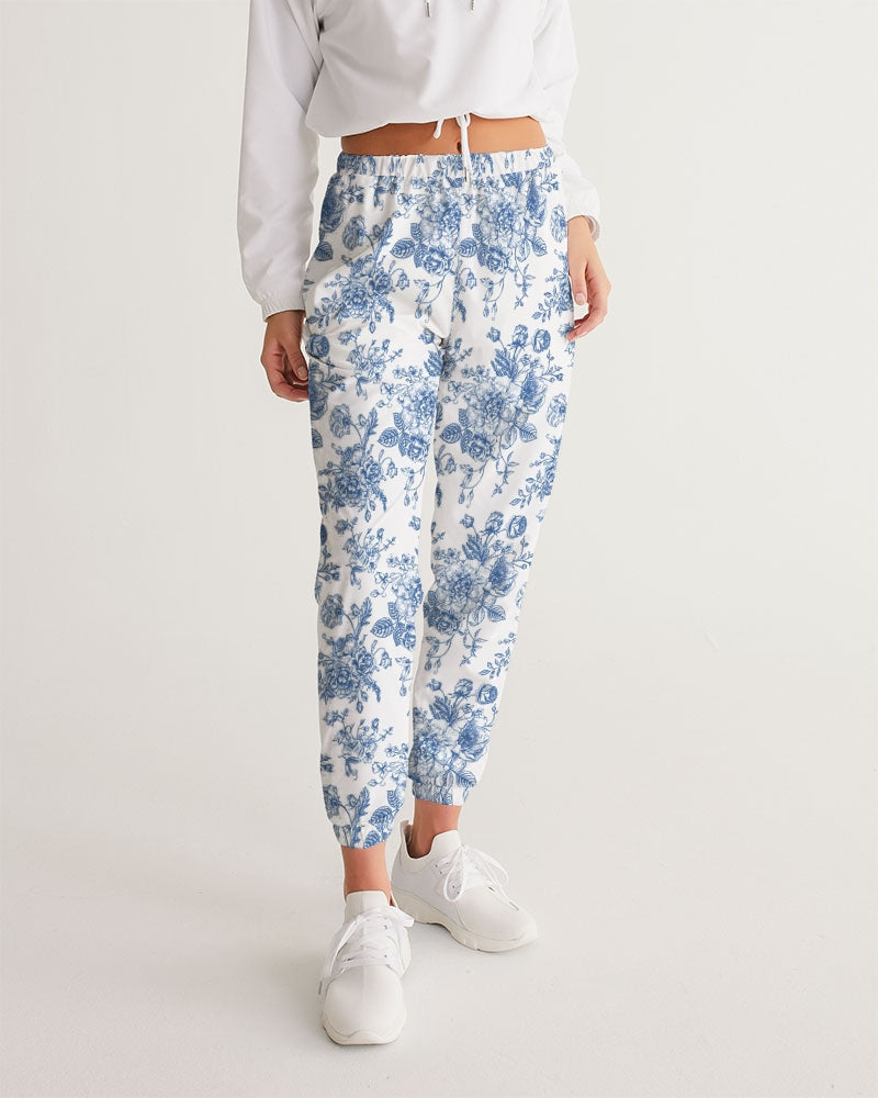 blue flowers Women's All-Over Print Track Pants