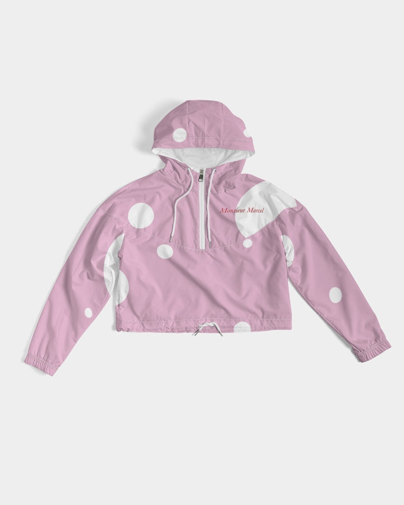 Pink dot Women's All-Over Print Cropped Windbreaker