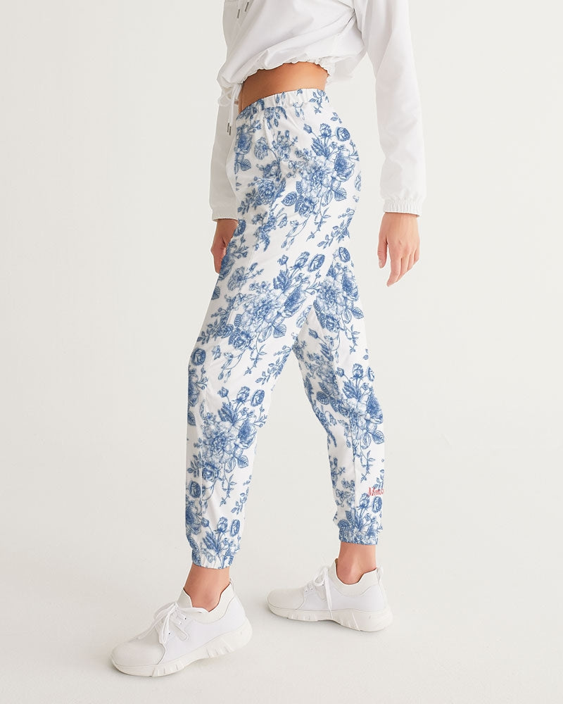 blue flowers Women's All-Over Print Track Pants