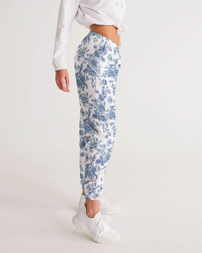 blue flowers Women's All-Over Print Track Pants
