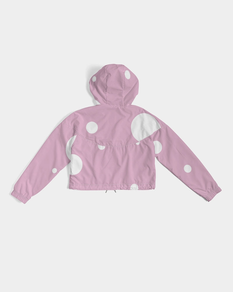 Pink dot Women's All-Over Print Cropped Windbreaker