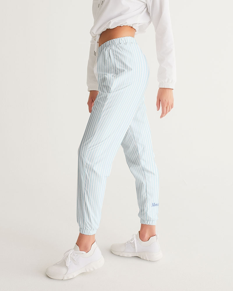 blue stripe Women's All-Over Print Track Pants