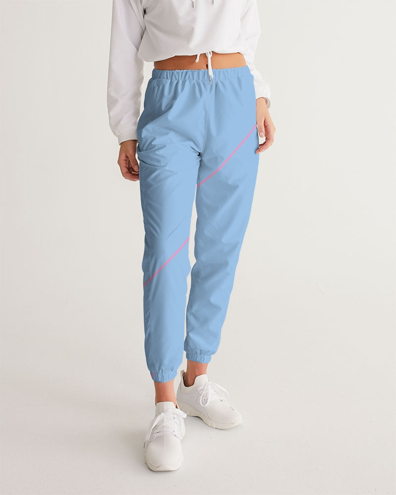 Pink line blue base Women's All-Over Print Track Pants