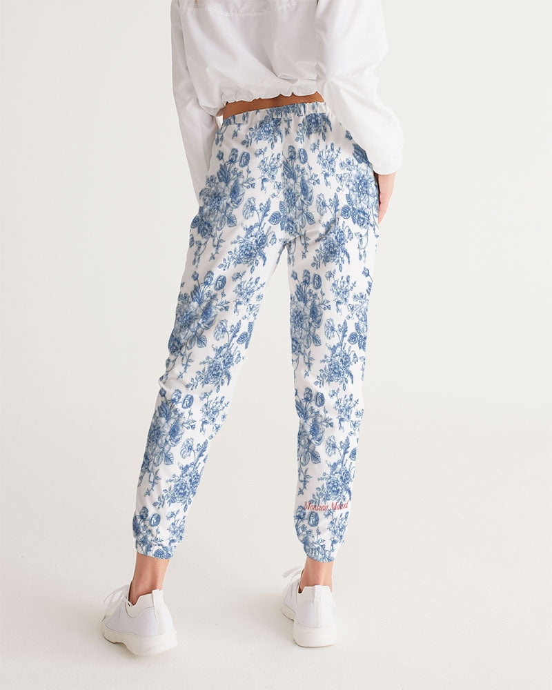 blue flowers Women's All-Over Print Track Pants