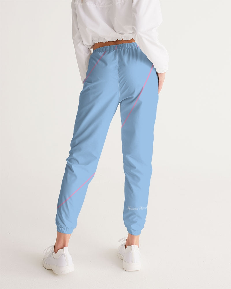 Pink line blue base Women's All-Over Print Track Pants