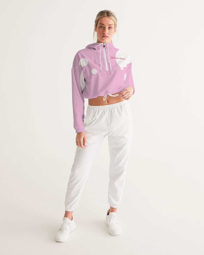 Pink dot Women's All-Over Print Cropped Windbreaker
