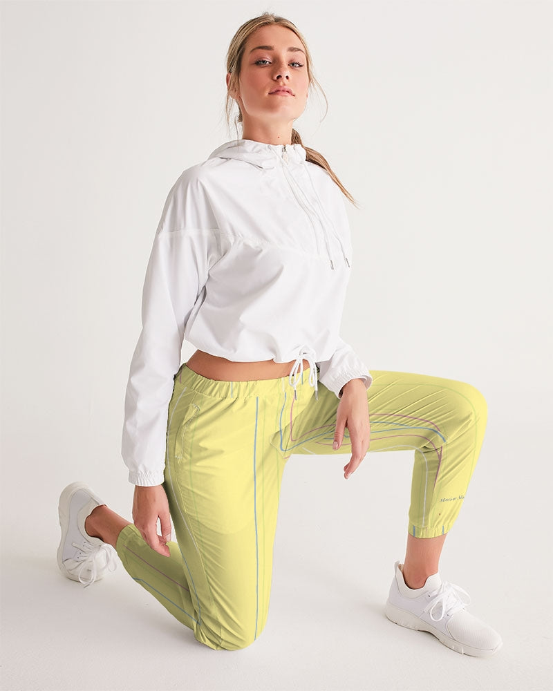 yellow stripes Women's All-Over Print Track Pants