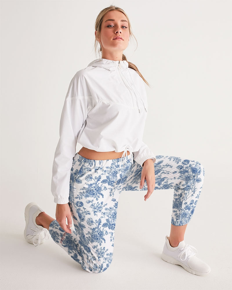 blue flowers Women's All-Over Print Track Pants