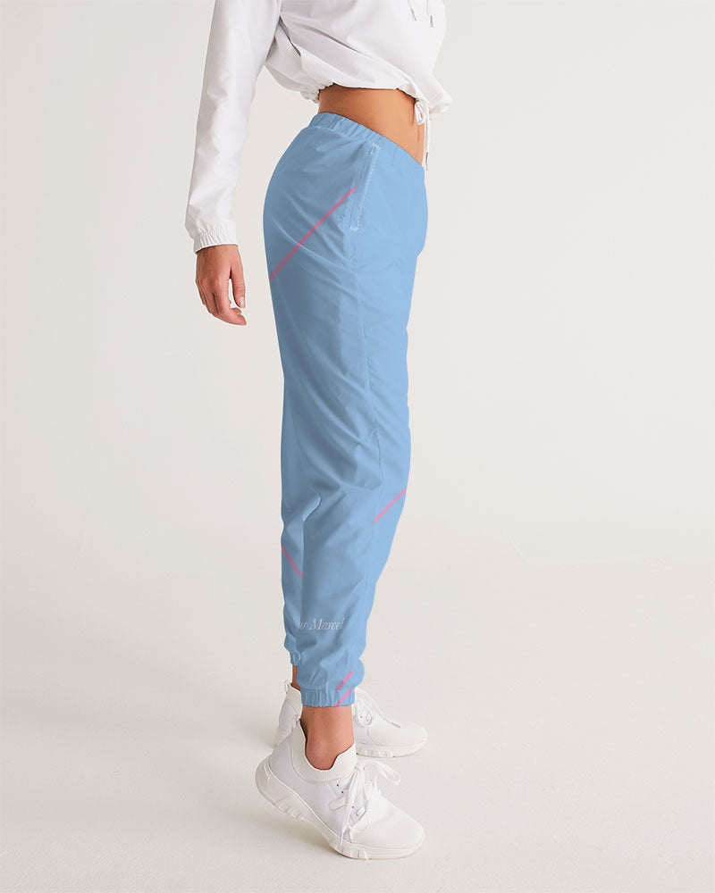 Pink line blue base Women's All-Over Print Track Pants