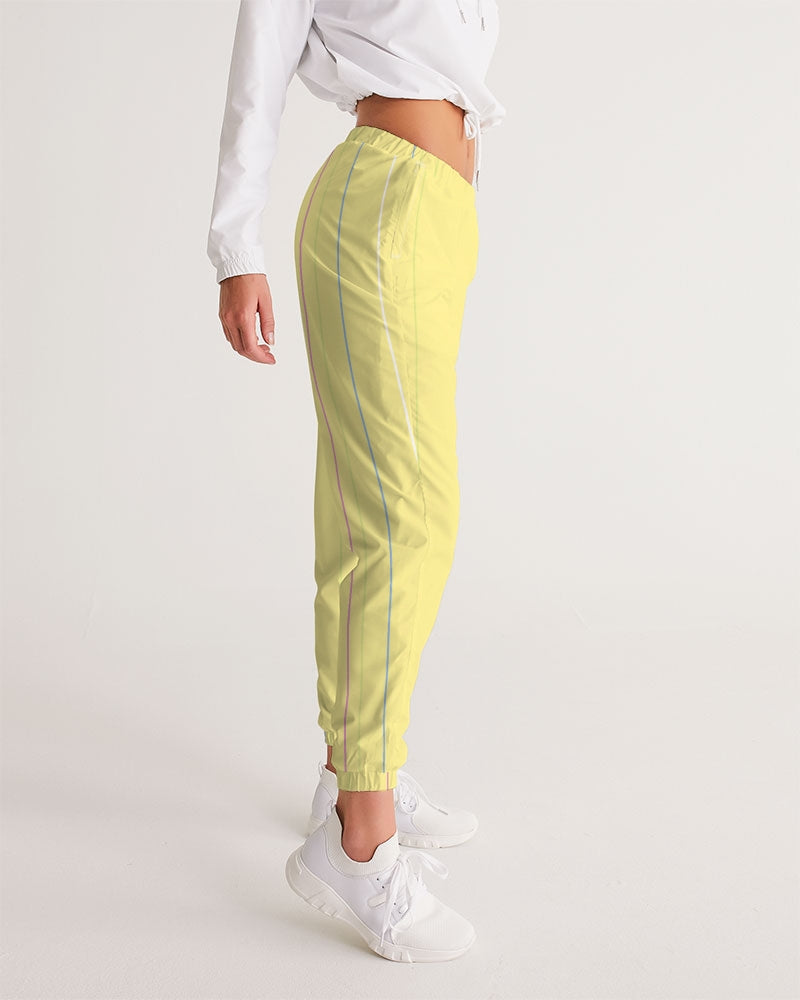 yellow stripes Women's All-Over Print Track Pants