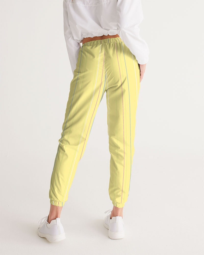 yellow stripes Women's All-Over Print Track Pants