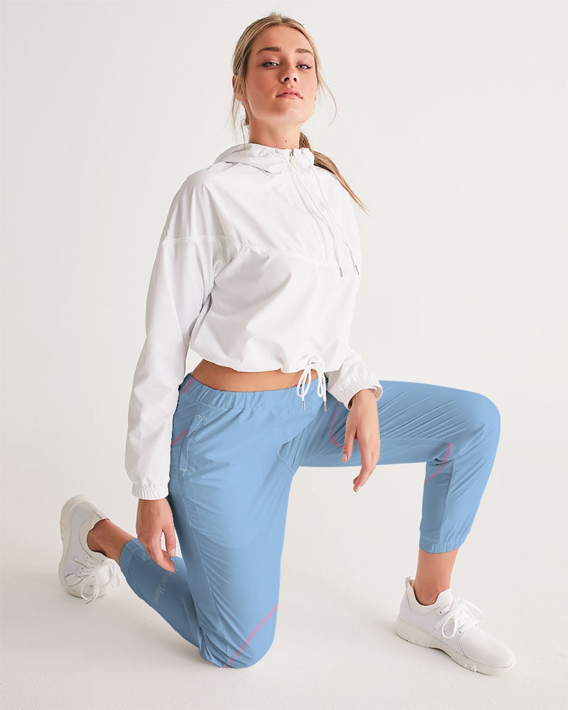 Pink line blue base Women's All-Over Print Track Pants